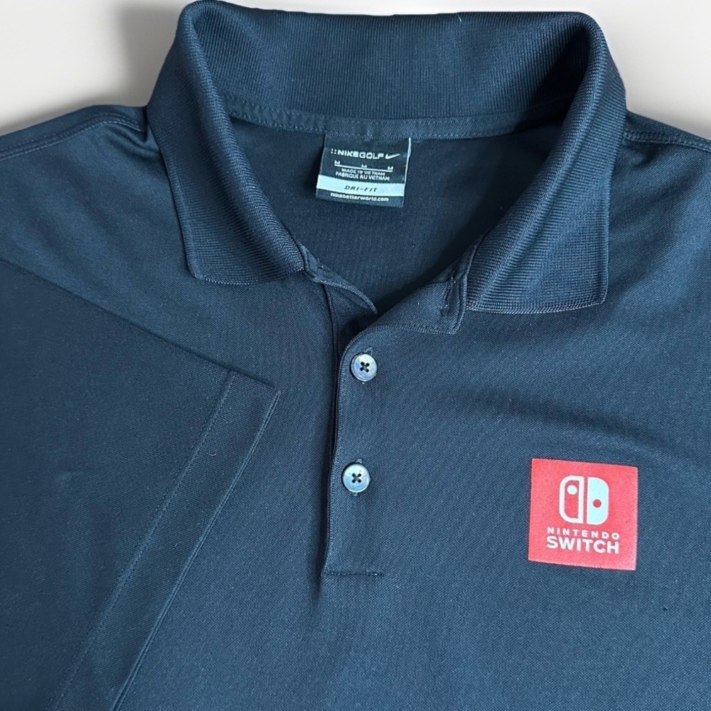 Nike Golf Nintendo Switch Polo Shirt Mens Medium Black Employee Performance
